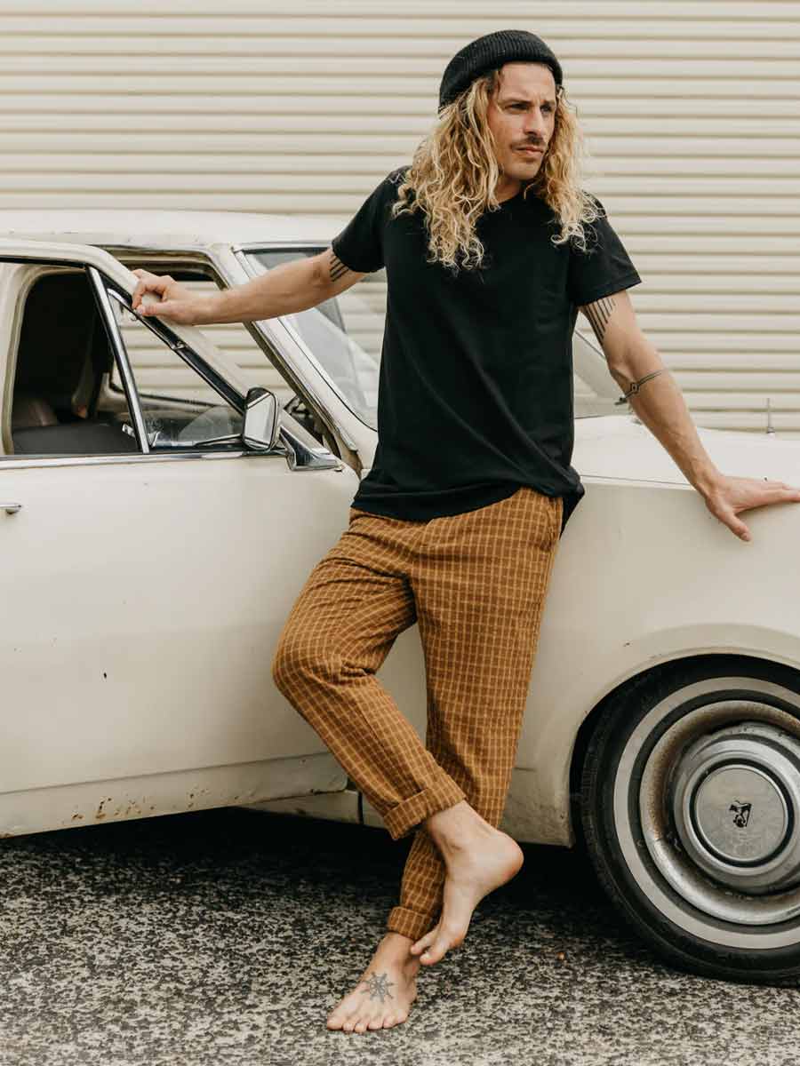 Ottway | Kora - Brown Checked Pants image 3