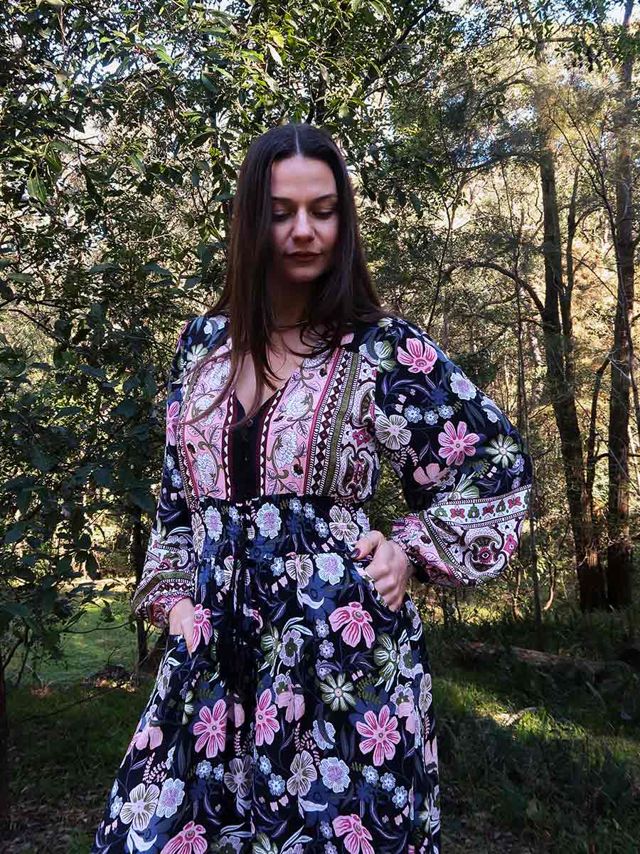 Sofia Long Sleeve Boho Maxi Dress image 1