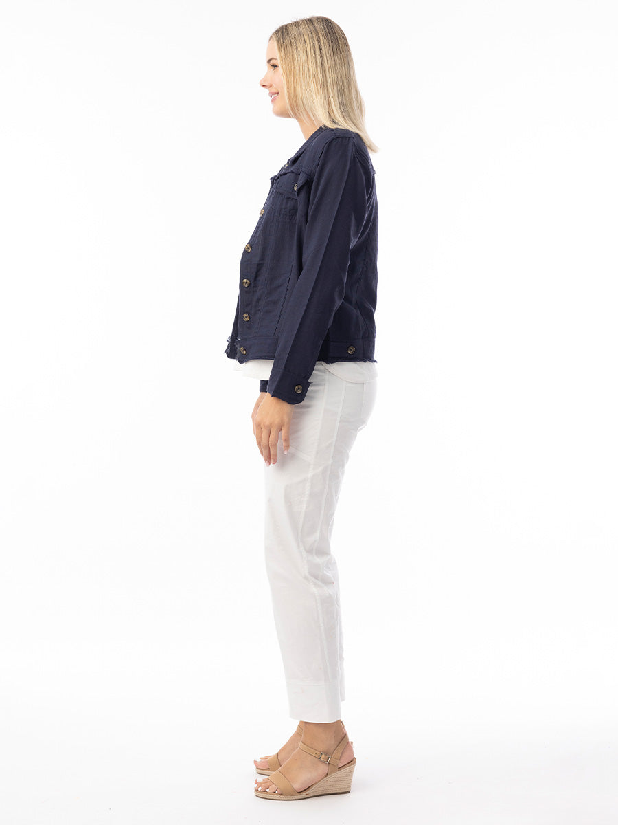 Orientique | Linen Essentials Jacket - Navy image 1