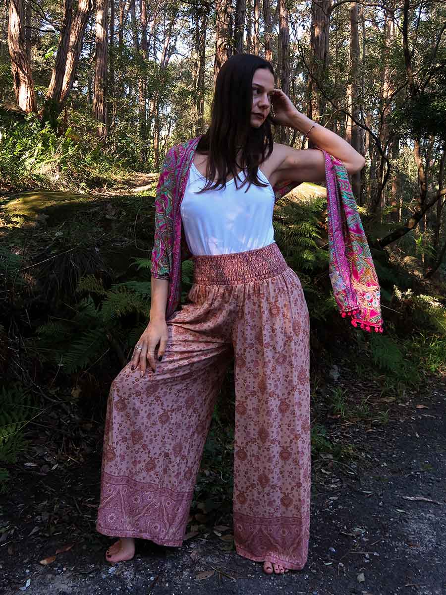 Dolly Wide Legged Pants in Dusty Pink image 2