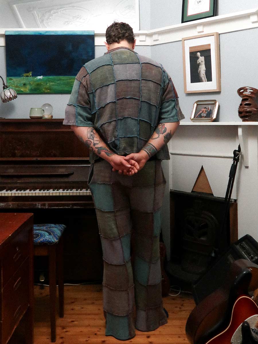 Shiva Cotton Patchwork Pant in Eucalypt image 2