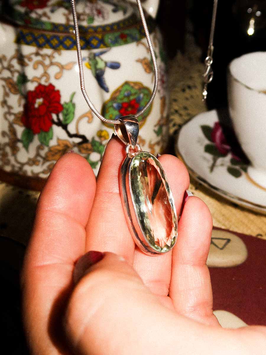 Halle Pendant | Green Amethyst image 2