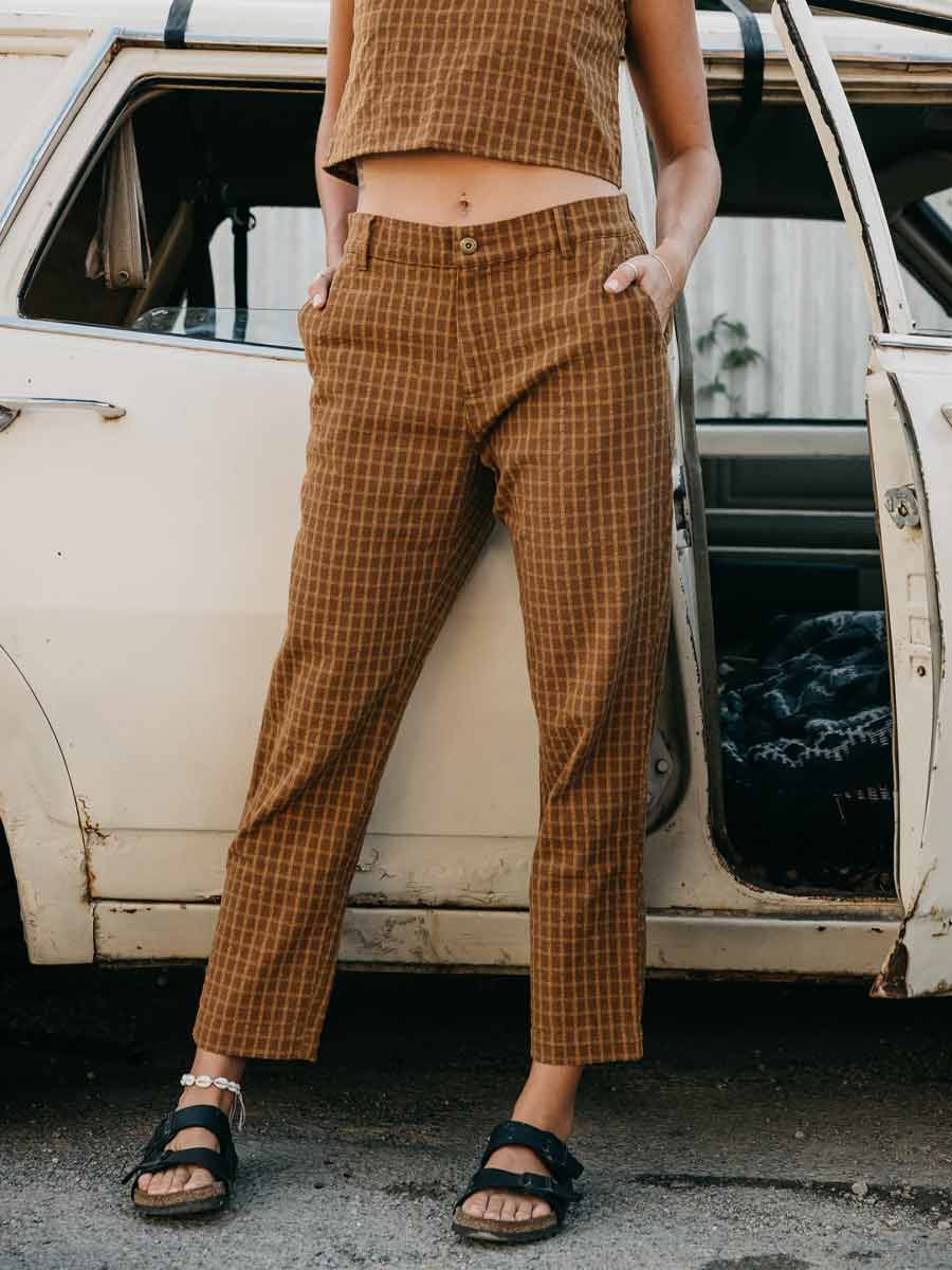 Ottway | Kora - Brown Checked Pants image 6
