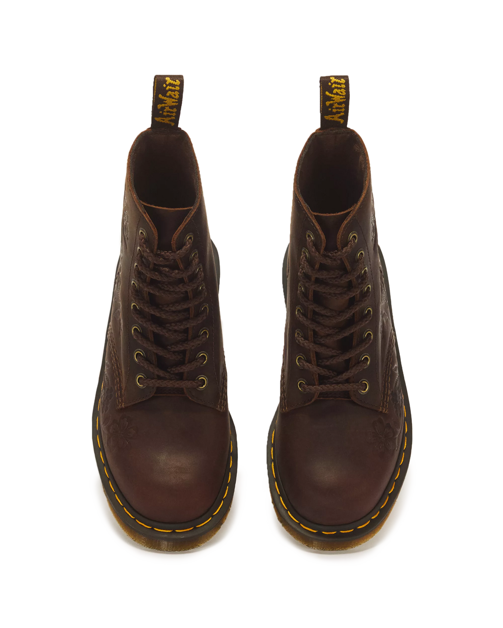 Dr Marten's | 1460 Pascal Emboss Floral Dark Brown Crazy Horse