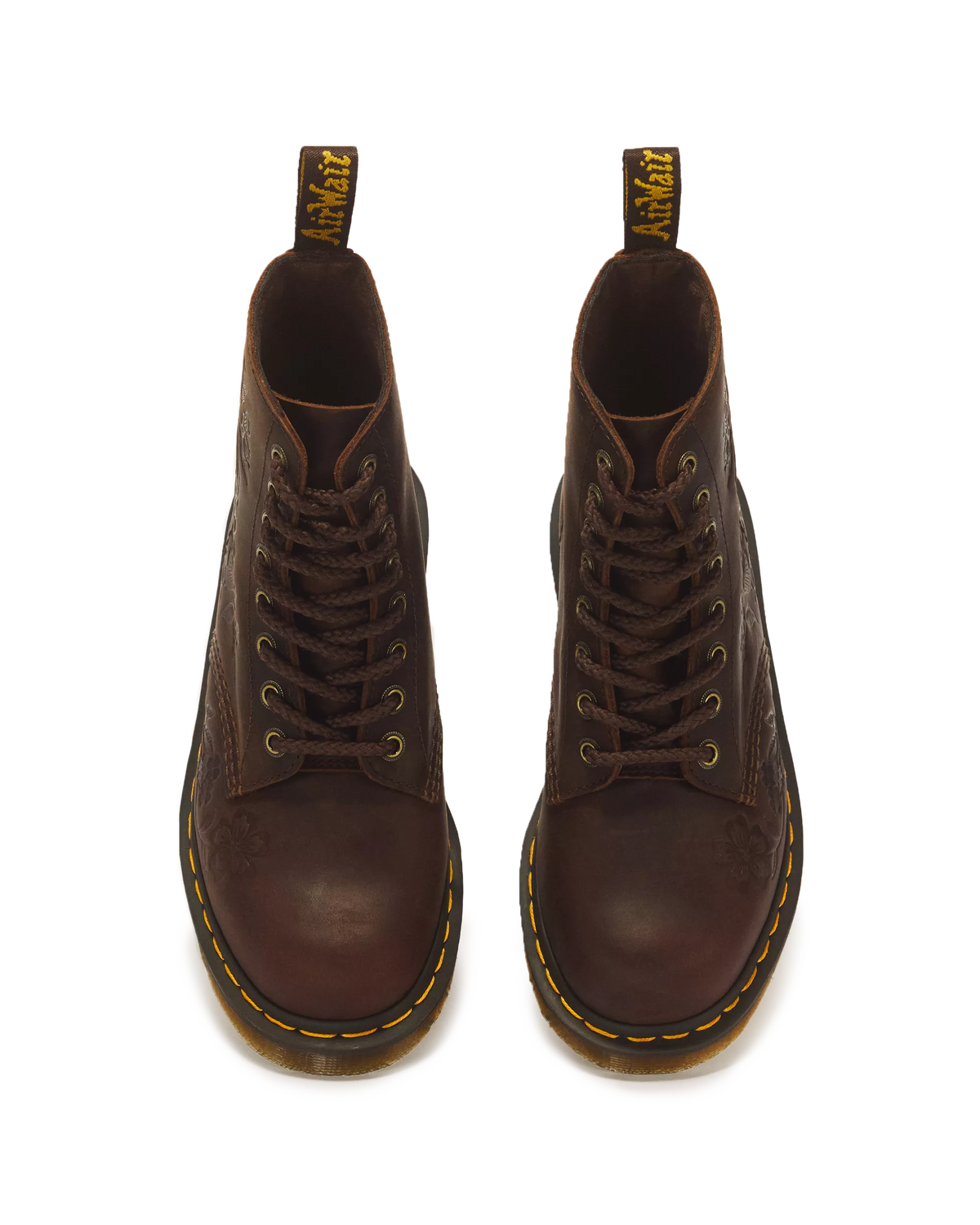 Dr Marten's | 1460 Pascal Emboss Floral Dark Brown Crazy Horse