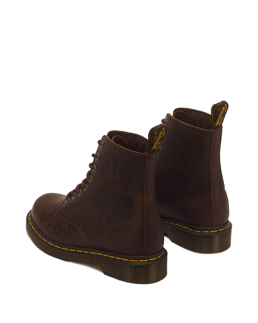 Dr Marten's | 1460 Pascal Emboss Floral Dark Brown Crazy Horse