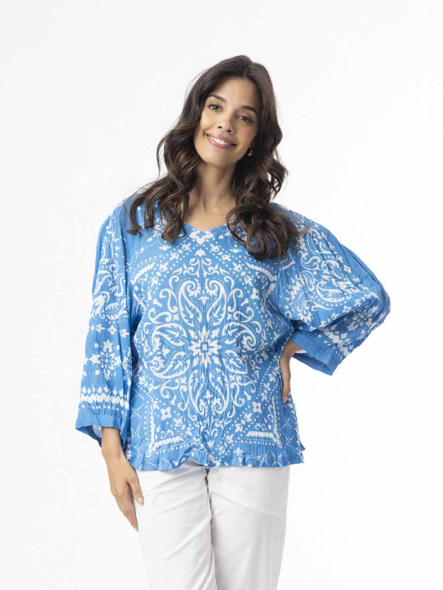 Bandana Blue Boho Top image 0