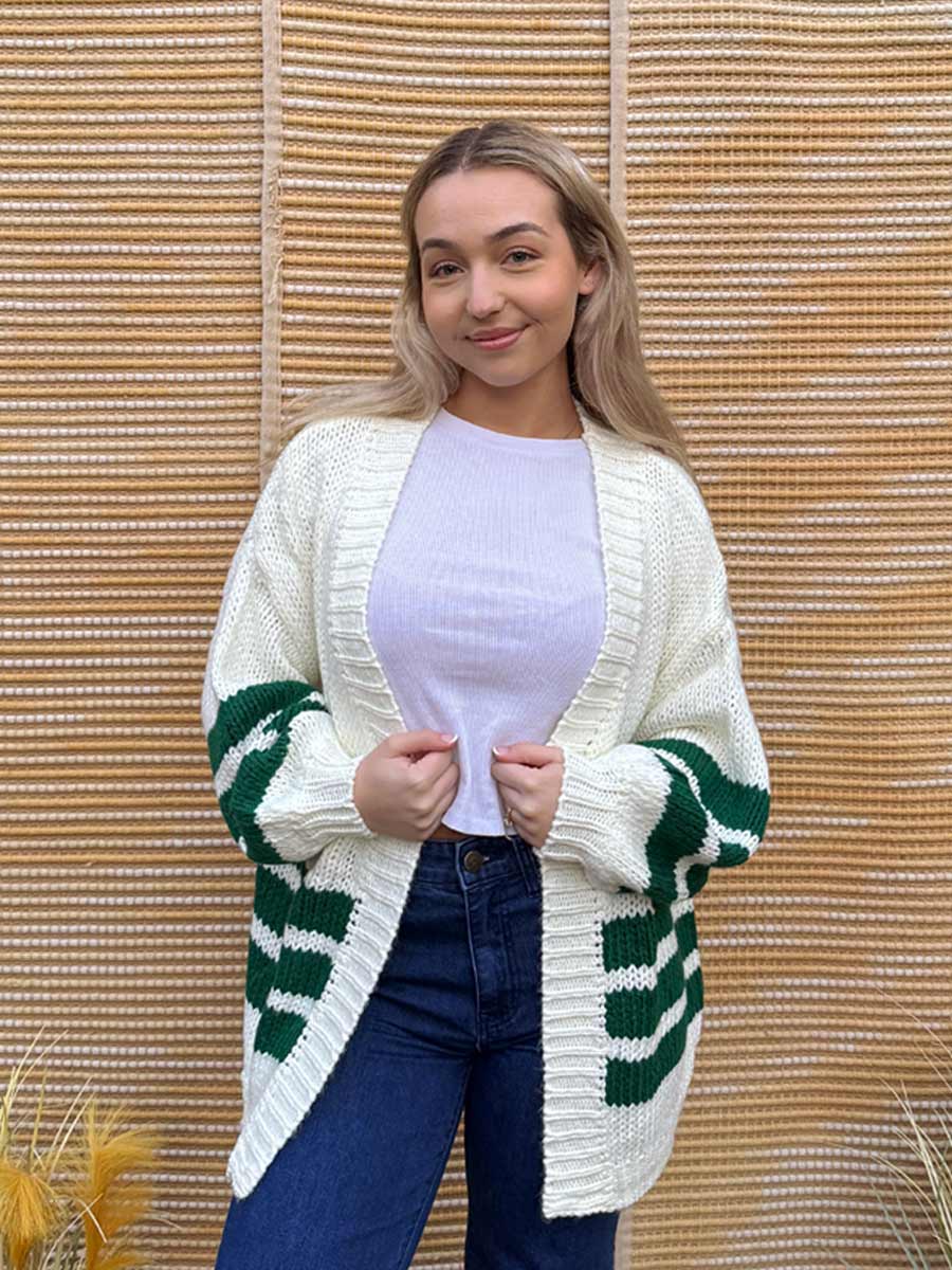 Varsity Recycled Acrylic Blend Cardigan image 0