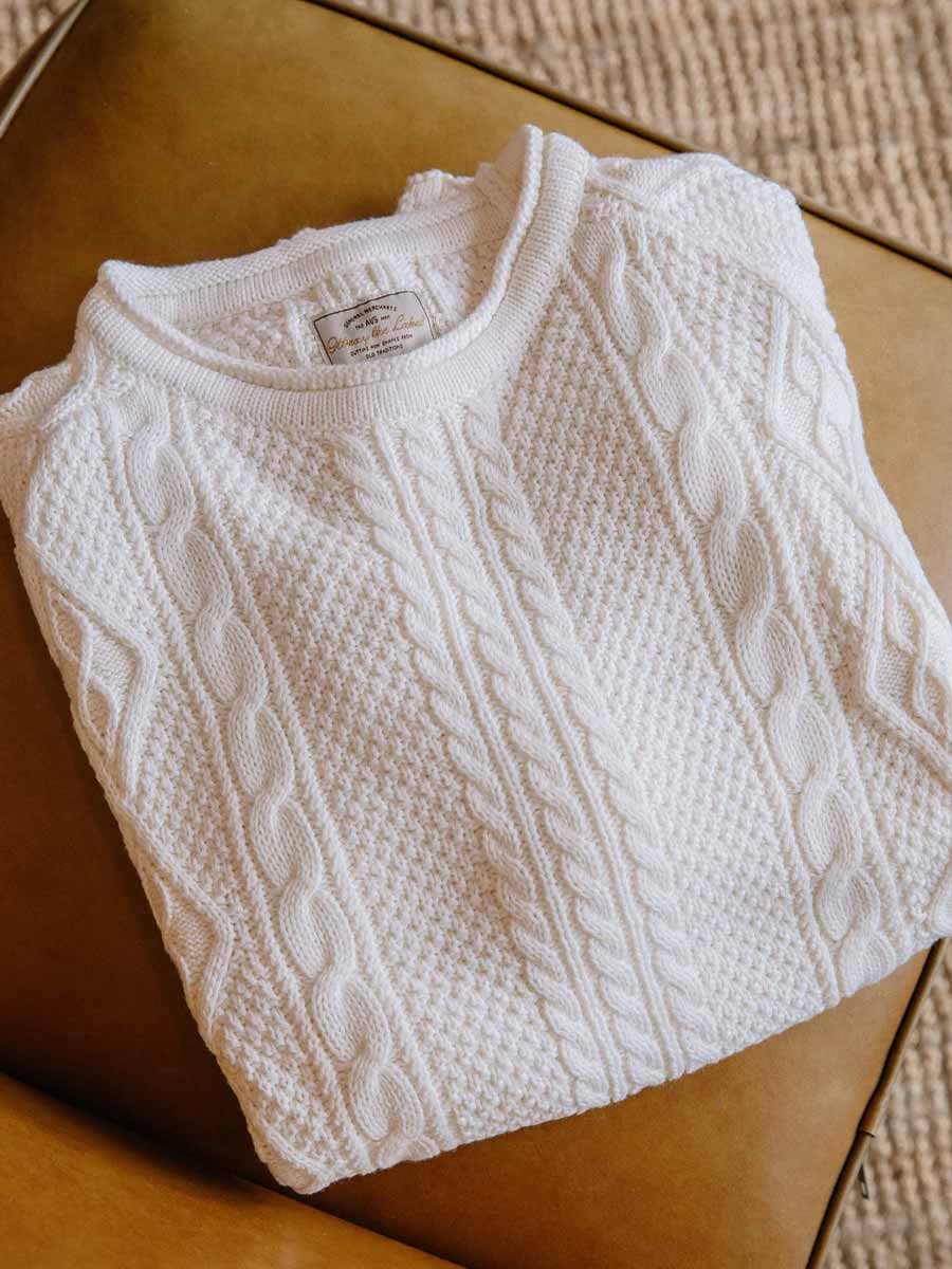Ottway | Rory Cable Knit Sweater - Antique White image 5
