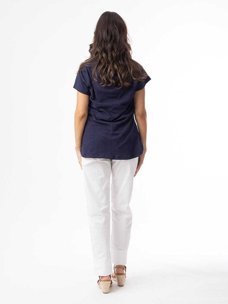 Orientique | Knit Essentials Tee V-Neck - Navy image 2