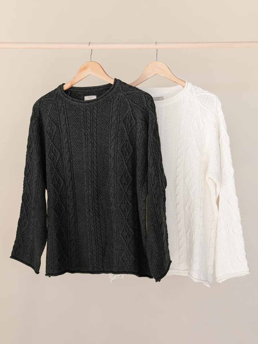 Ottway | Rory Cable Knit Sweater - Charcoal image 6