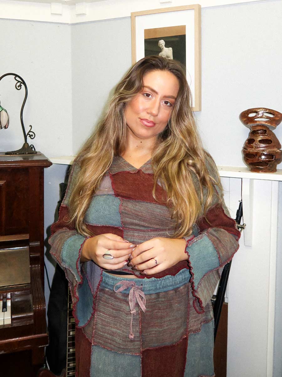 Shivani Cotton Patchwork Wrap Top in Eucalypt image 1