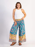 Dolly Wide Legged Pants in Turquoise - FREE SIZE image