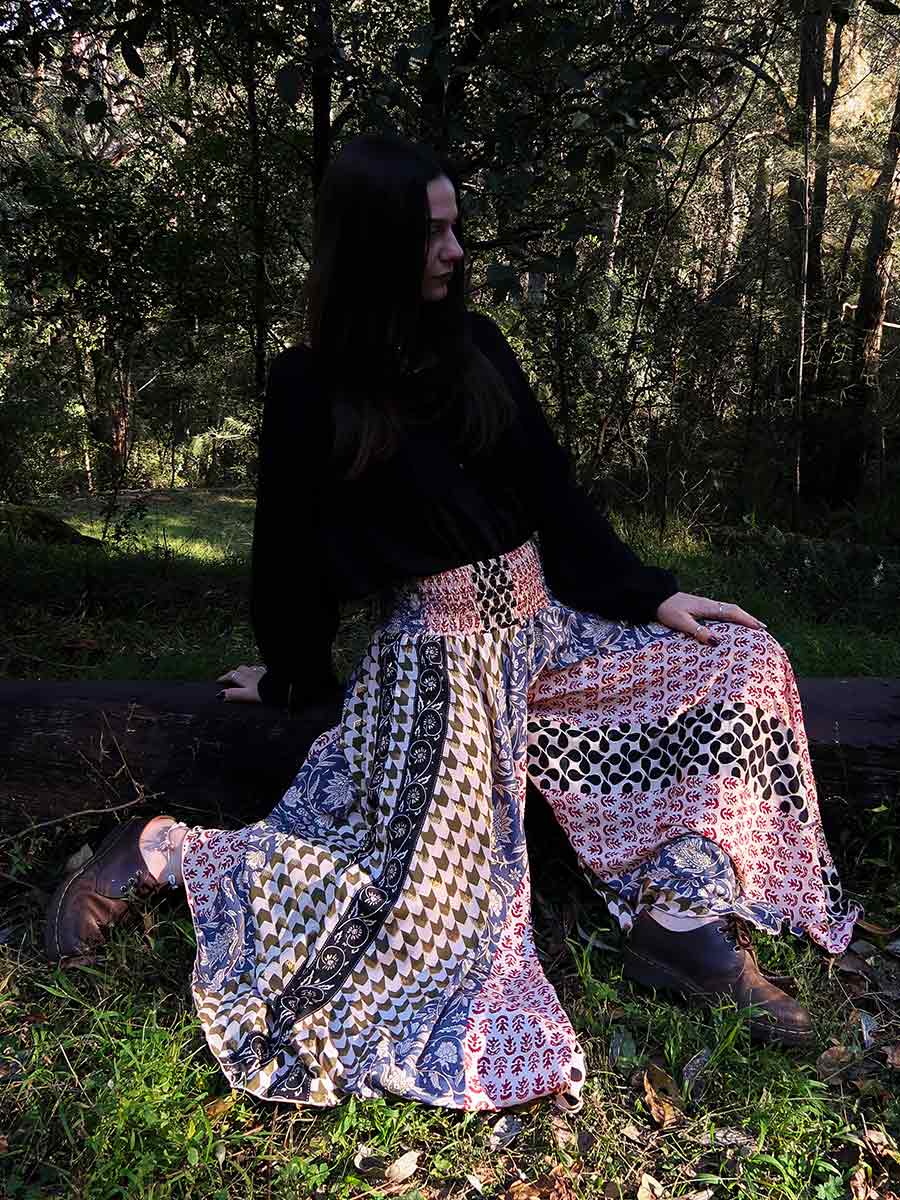 Vera Silk Wide Leg Umbrella Pants in Olive image 3