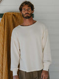 Ottway | Waffle Crew Neck Long Sleeve T-Shirt - White - S image
