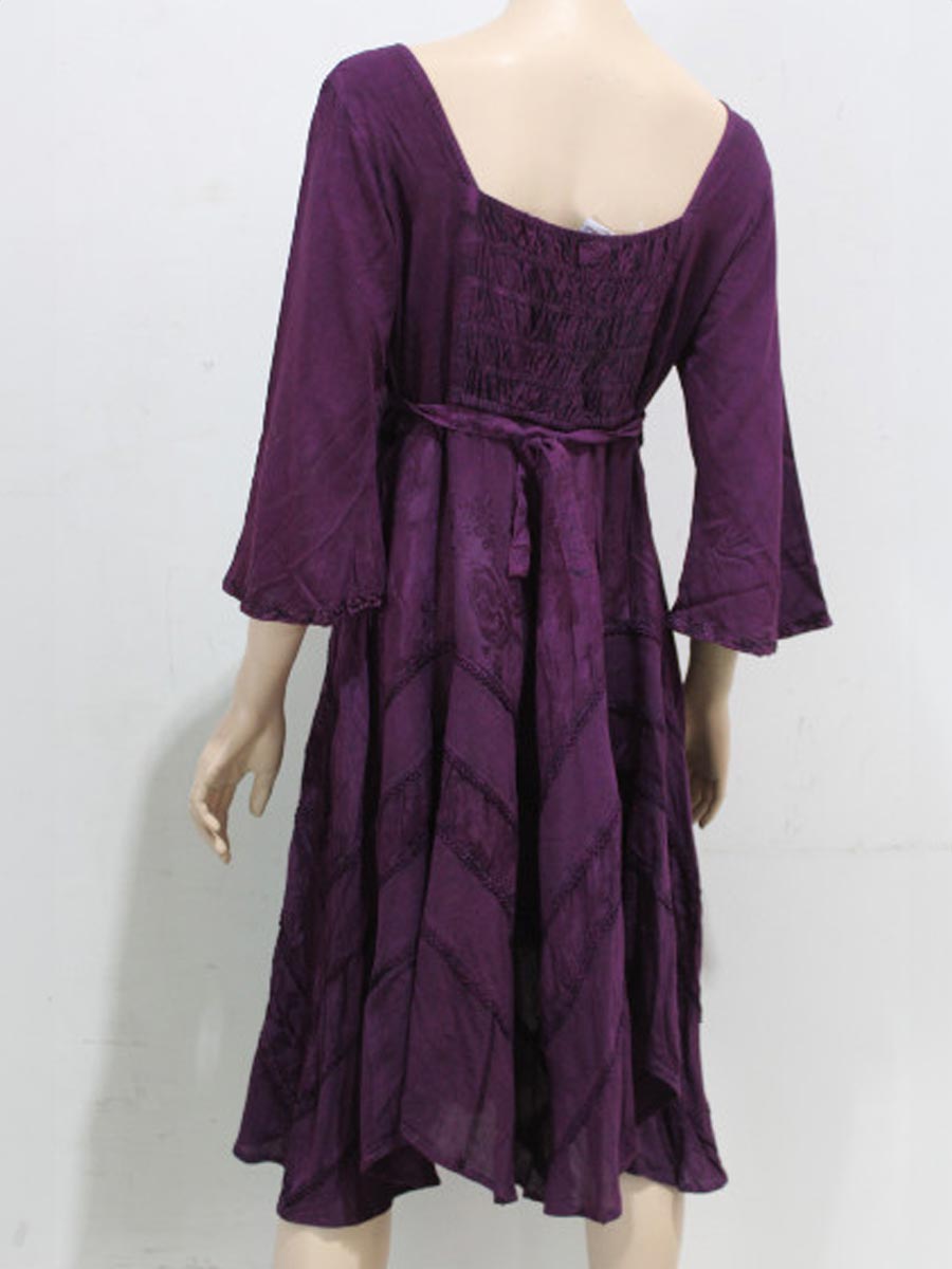 Stevie Lace Up Long Sleeve Dress in Purple image 1