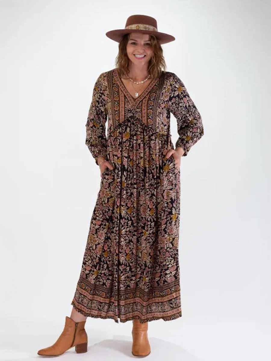 Desert Rose Milla Long Sleeve Maxi Dress - L/XL image