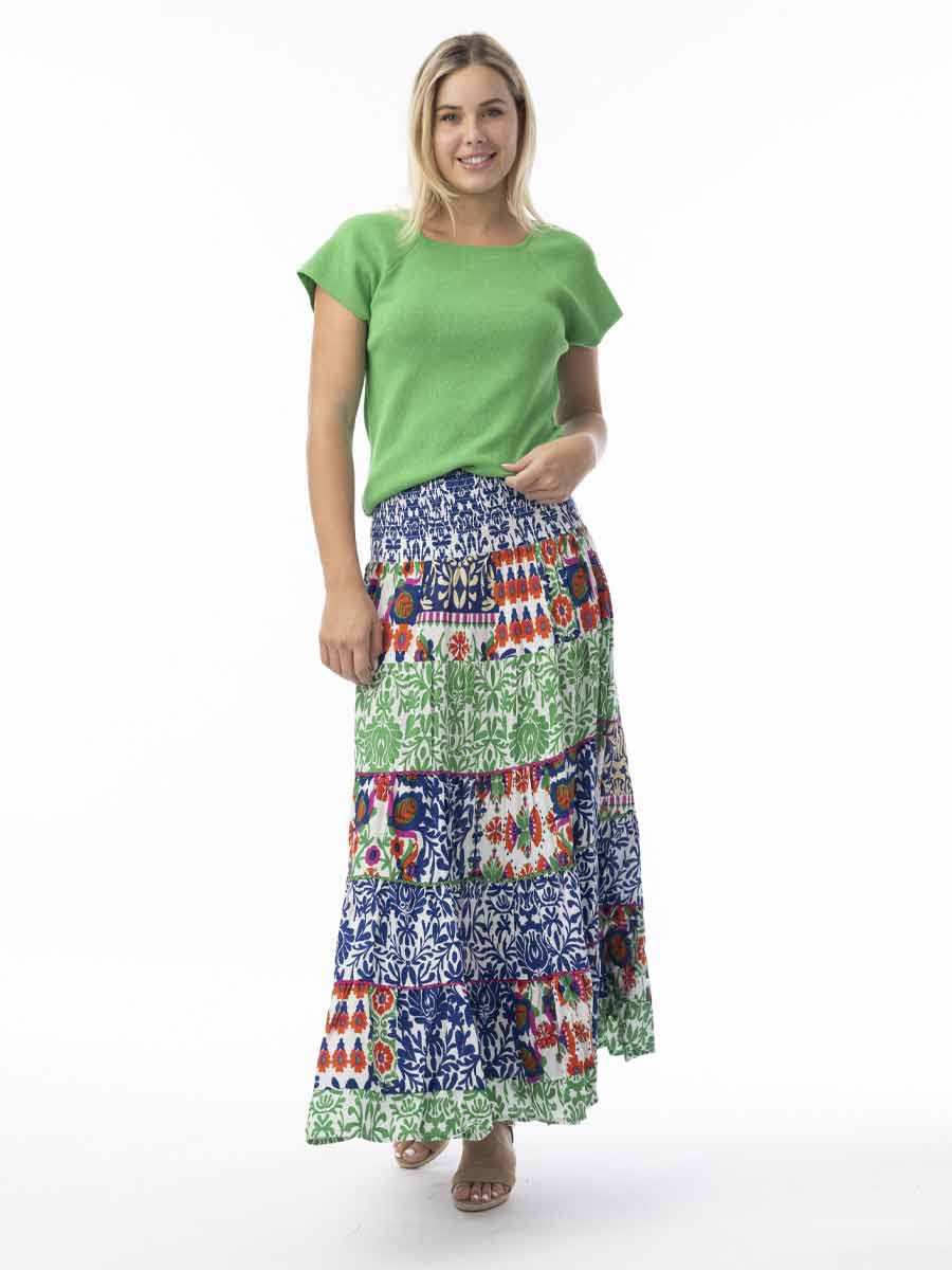 Buzios Tiered Maxi Skirt with Shirred Waist - 18 image