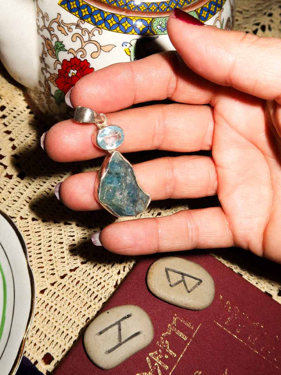 Janice Pendant | Aquamarine + Blue Topaz image 1