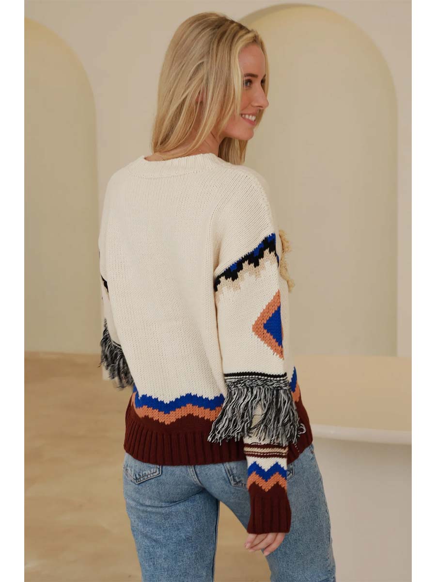 Desert Diamond Crew Knit | Isabella Bohemian image 2