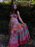 Olivia Tiered Maxi Skirt in Soft Orange - FREE SIZE image