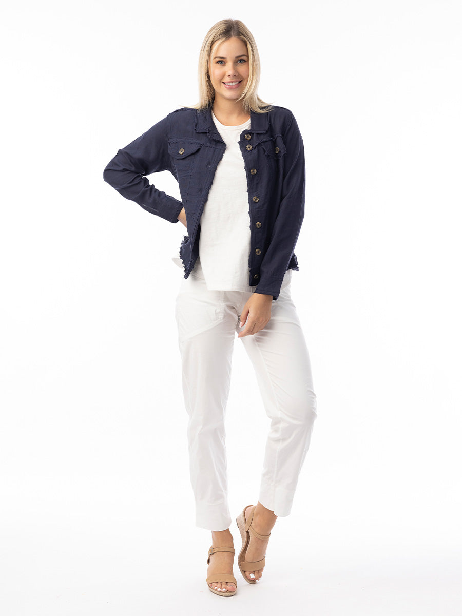 Orientique | Linen Essentials Jacket - Navy image 0