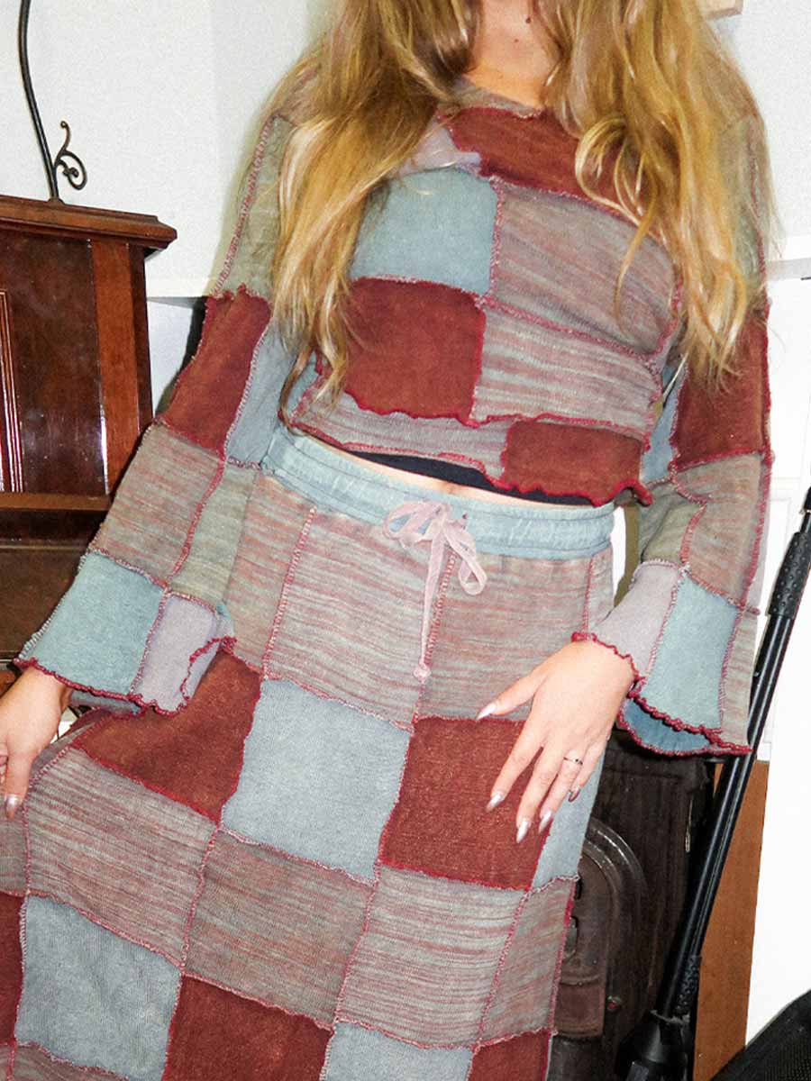 Shivani Cotton Patchwork Wrap Top in Eucalypt image 6
