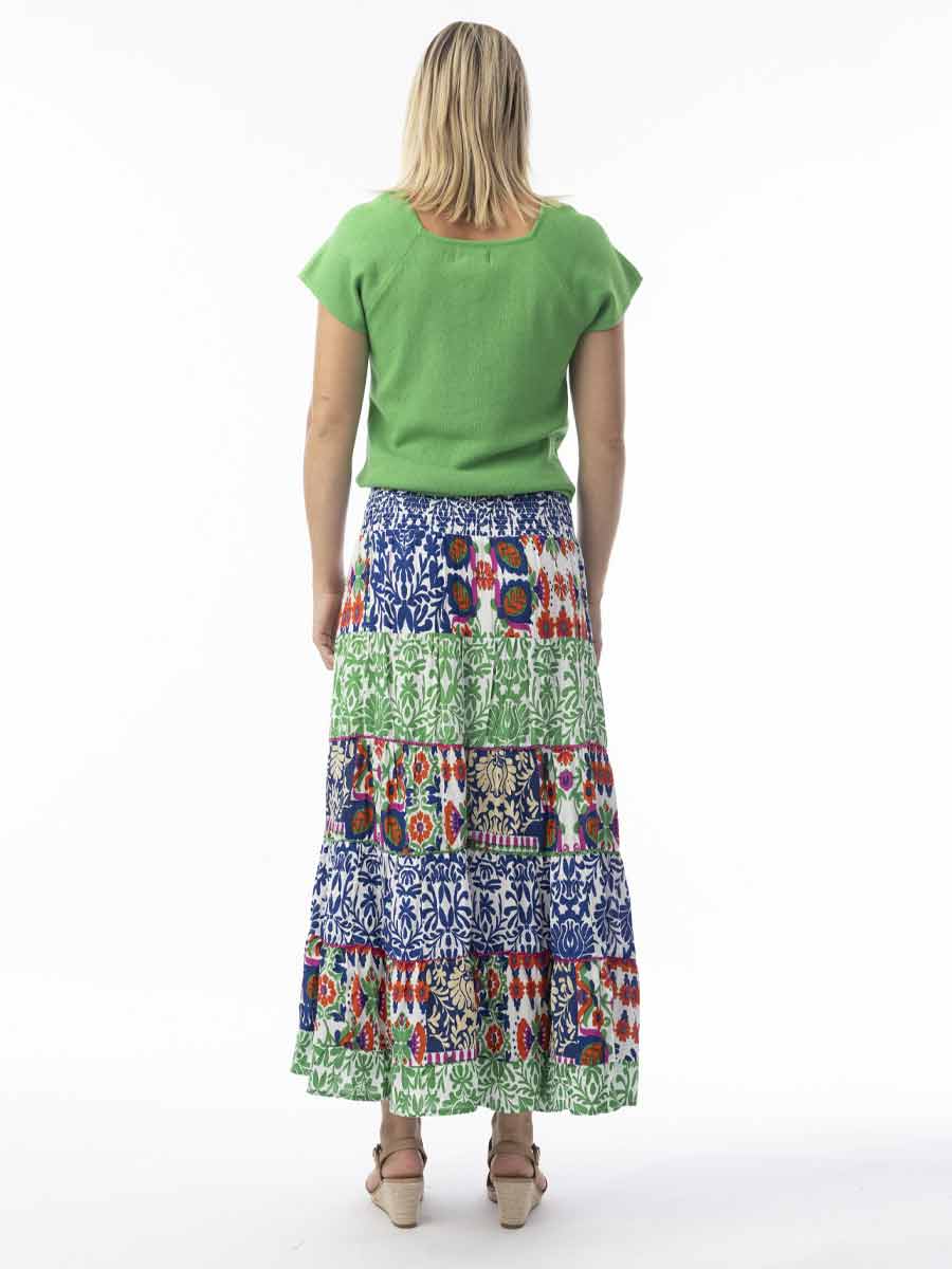 Buzios Tiered Maxi Skirt with Shirred Waist image 2