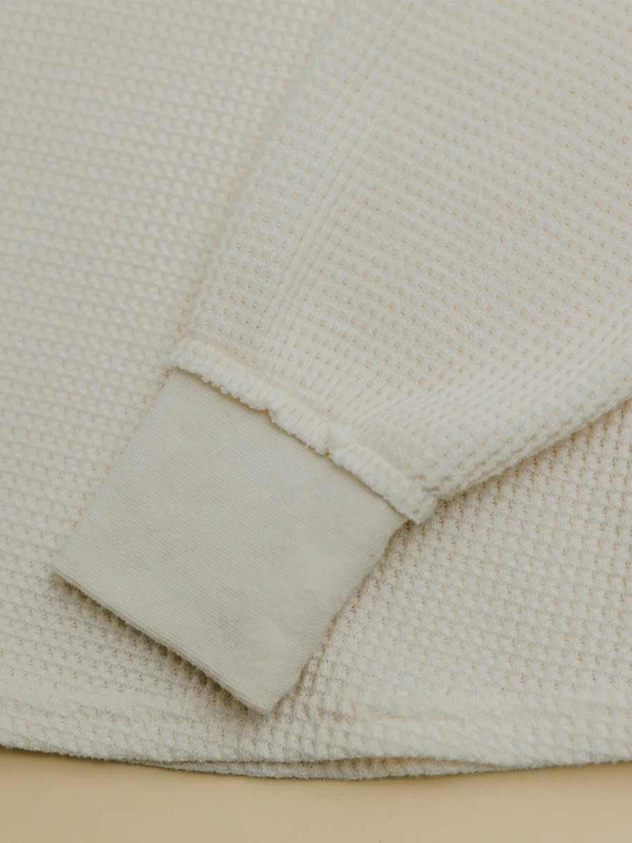 Ottway | Waffle Crew Neck Long Sleeve T-Shirt - White image 7