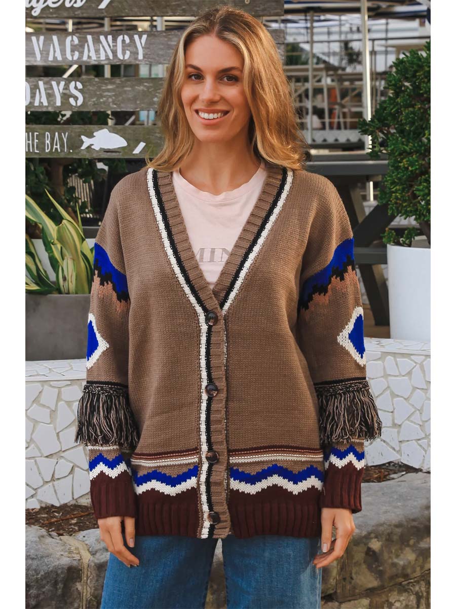 Desert Diamond Cardigan in Brown | Isabella Bohemian image 2