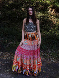 Olivia Tiered Maxi Skirt in Orange - FREE SIZE image