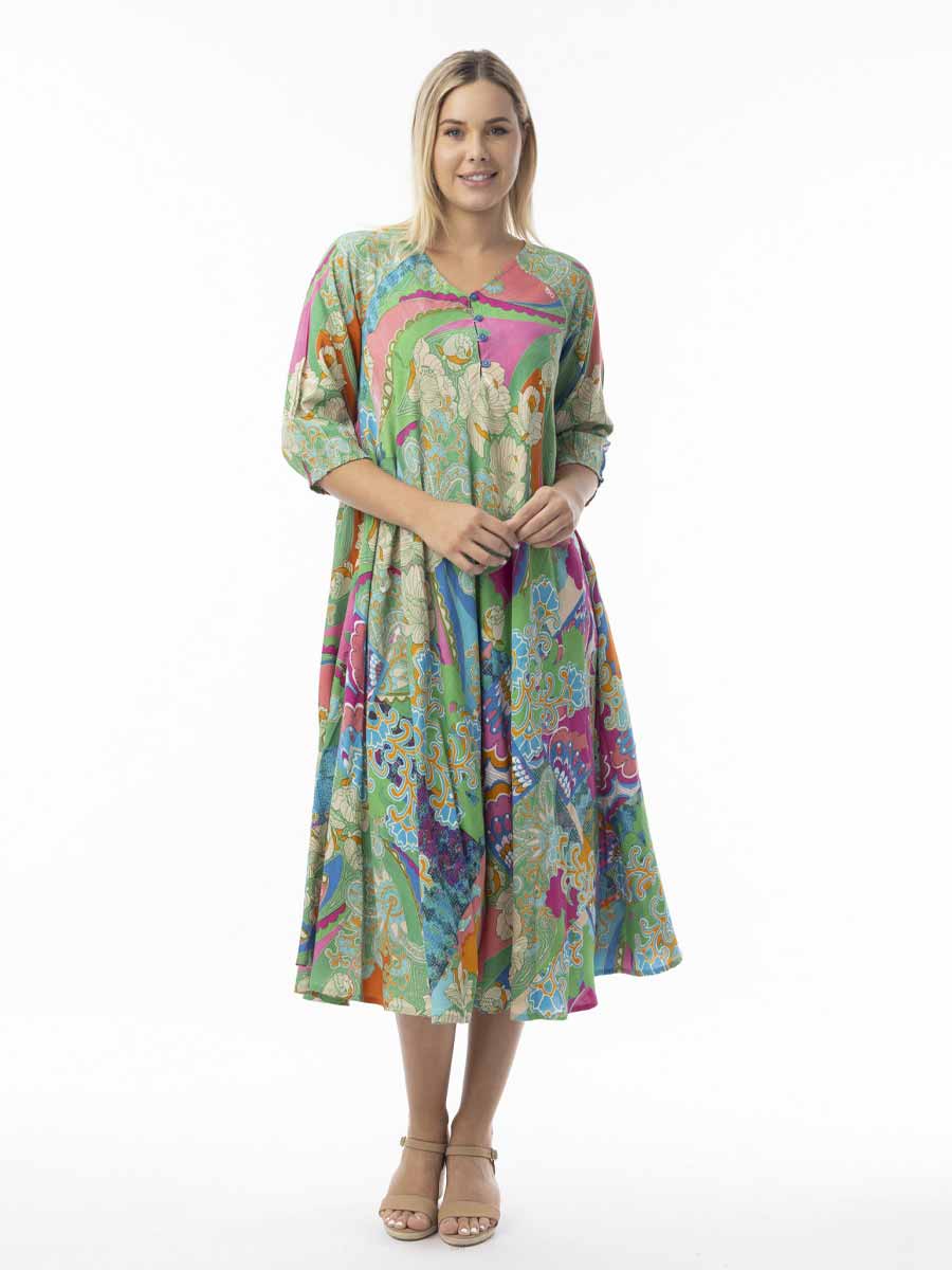 Santa Cruz Dress with Shirred Sleeve - 22 image