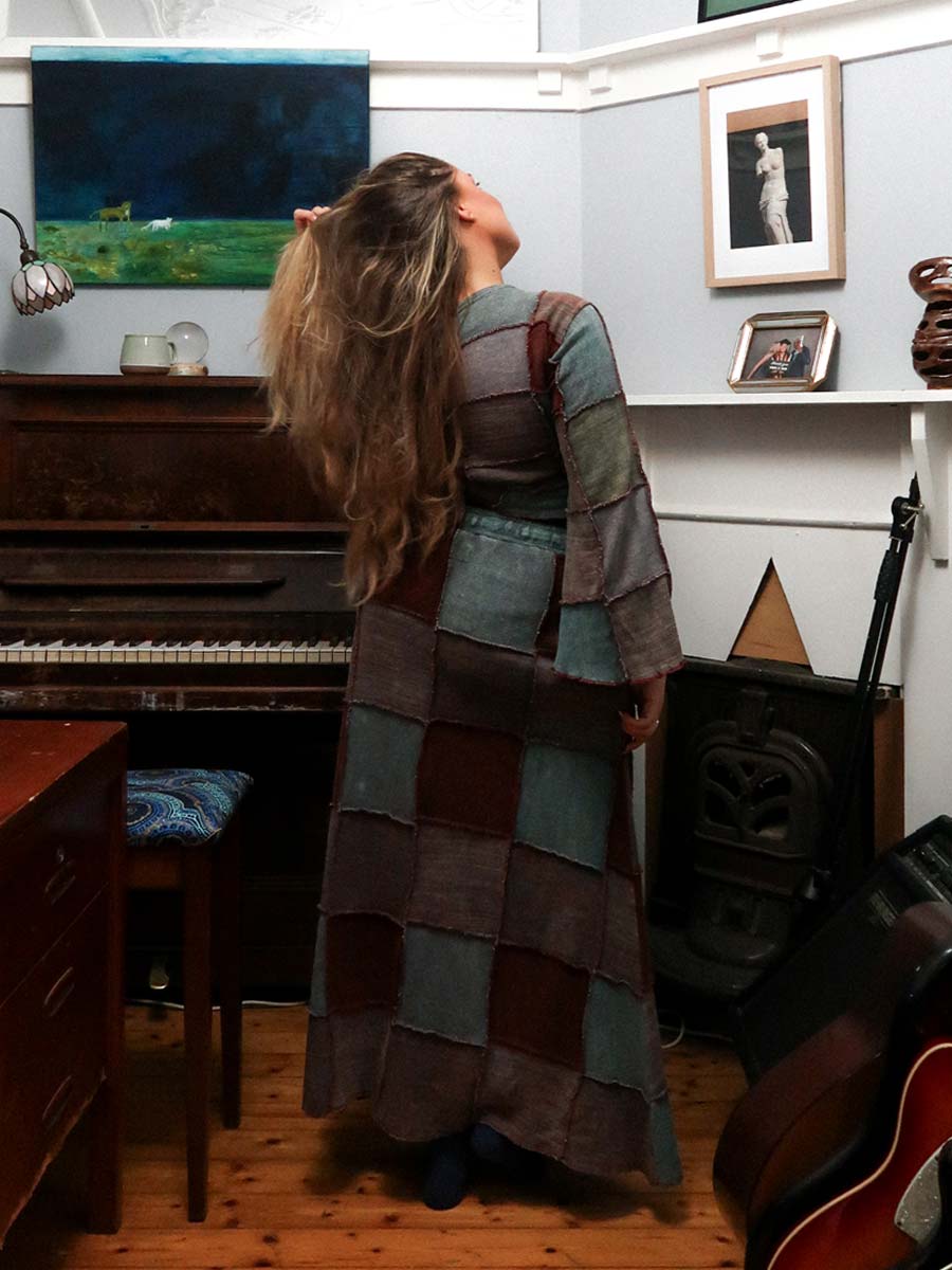 Shivani Cotton Patchwork Midi Skirt in Eucalypt image 4