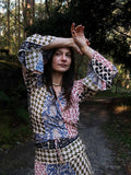 Vera Silk Wrap Top in Olive - S/M image