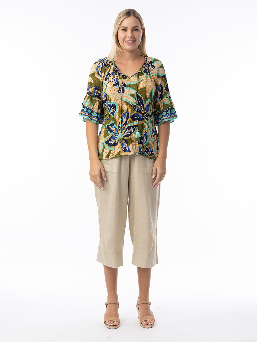 Orientique | Playa Brava Top Frill Sleeve image 0