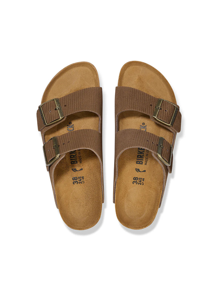 Birkenstock | Arizona Corduroy Dark Tea Embossed Suede Leather image 2