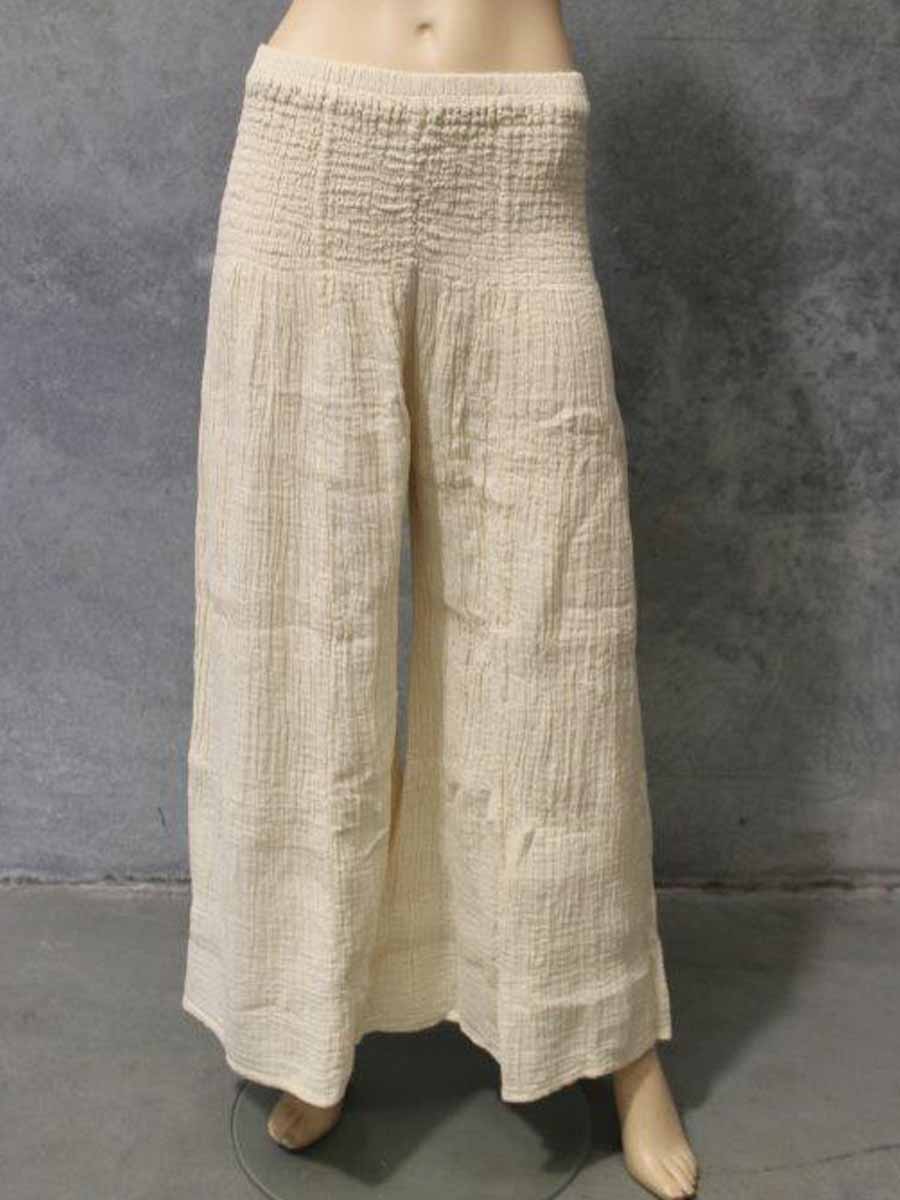 Cheesecloth Wide Leg Yoga Pants in Oat image 1