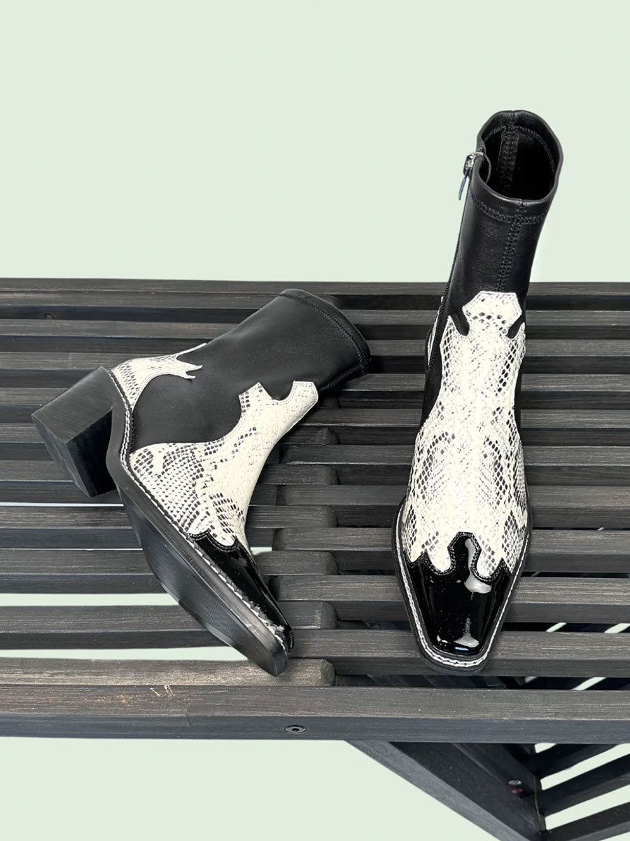 Kylie Boot Ivory Snake | Caverley Shoes image 4