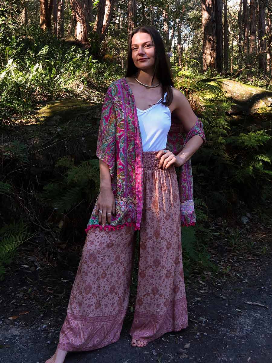 Dolly Wide Legged Pants in Dusty Pink image 4