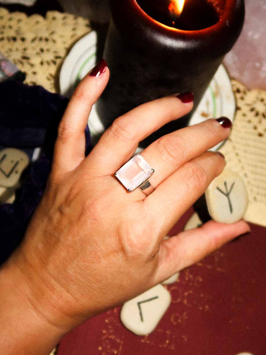 Florence Ring | Rose Quartz | Size 8.5 image 2