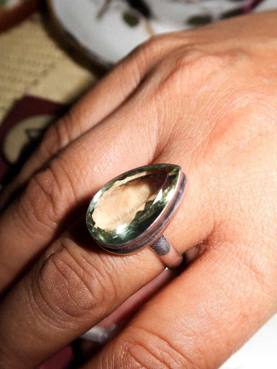 Viola Ring | Green Amethyst | Size 10 image 1