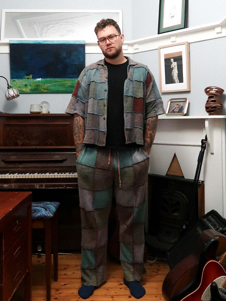 Shiva Cotton Patchwork Pant in Eucalypt image 4