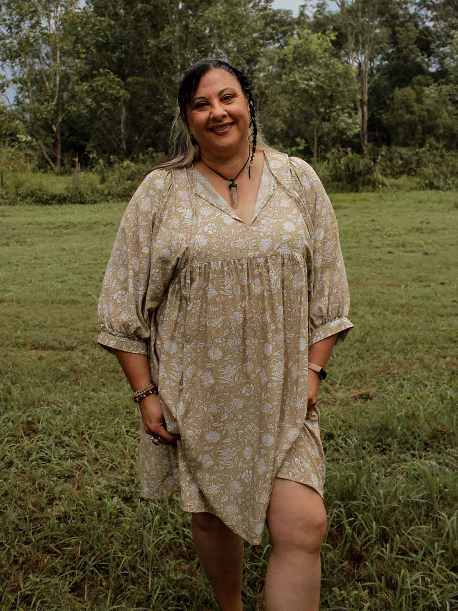 Leura Mini Smock Dress with Batwing Sleeve image 1