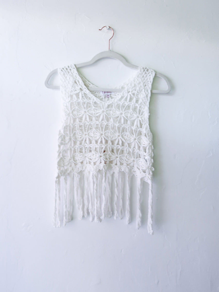 Main Stage White Fringe Tassel Top image 3