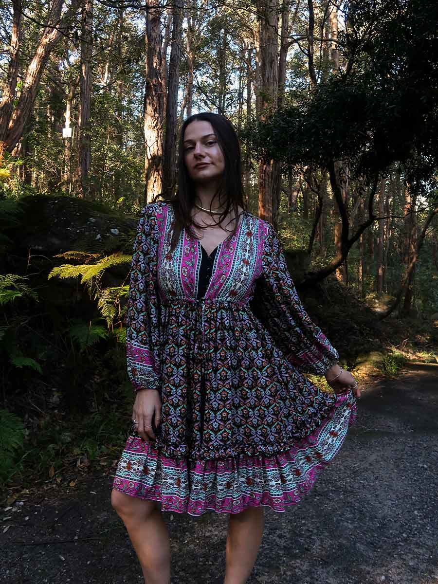 Lilliana Long Sleeve Boho Dress - 8 image