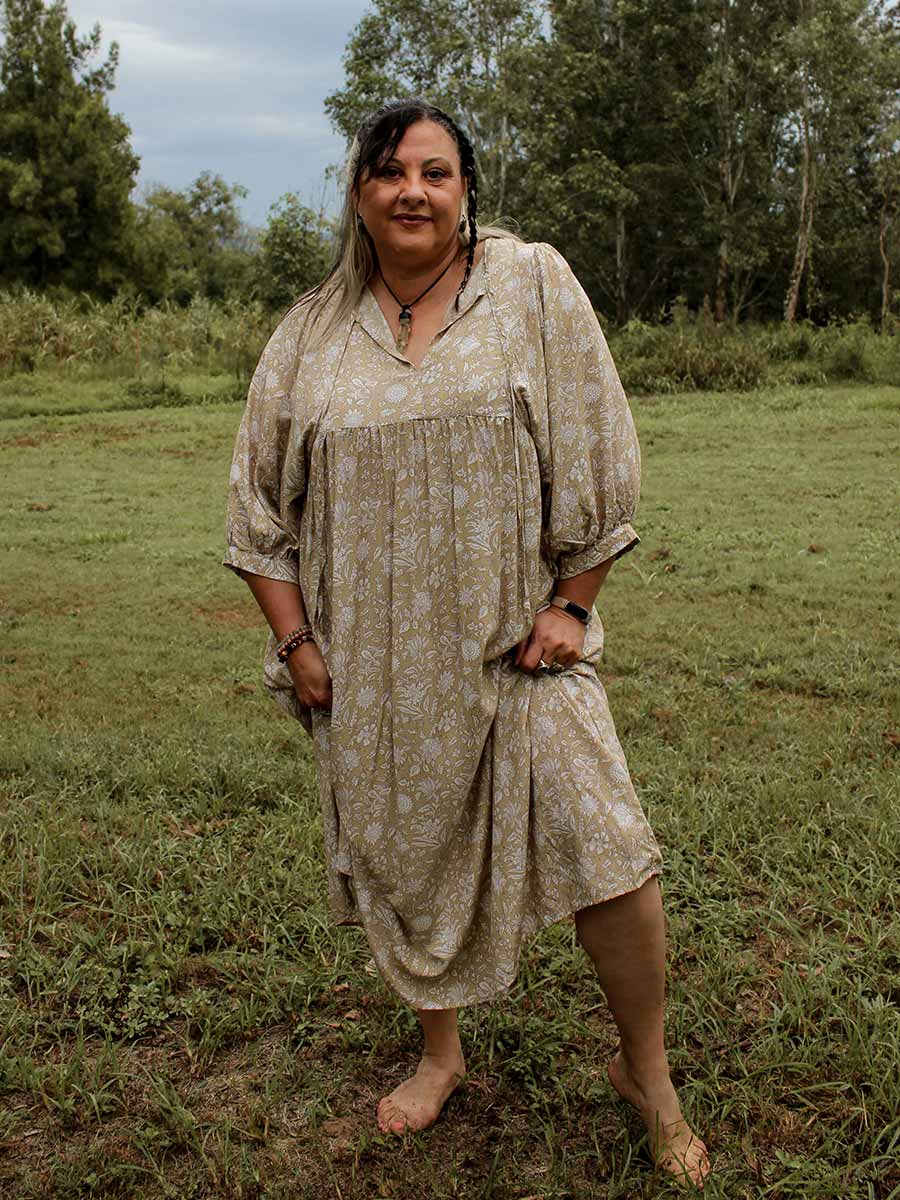 Leura Midi Smock Dress with Batwing Sleeve image 1