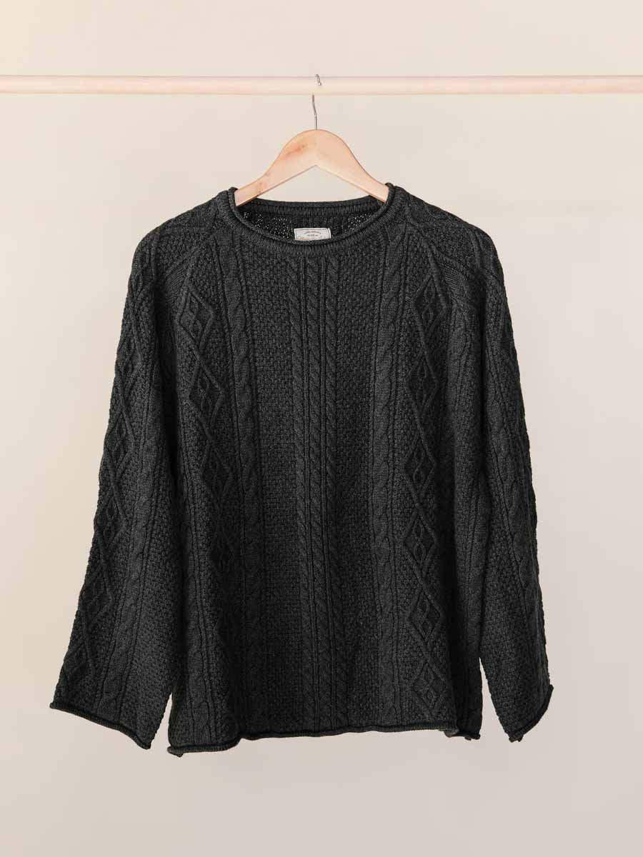 Ottway | Rory Cable Knit Sweater - Charcoal image 5