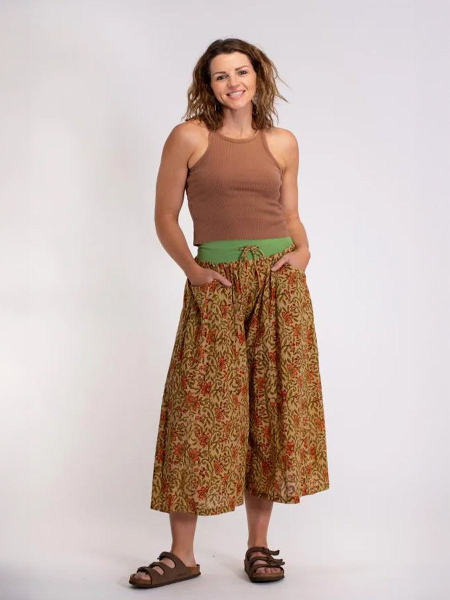 Rita Hand Block Printed 3/4 Cotton Pants - L/XL image