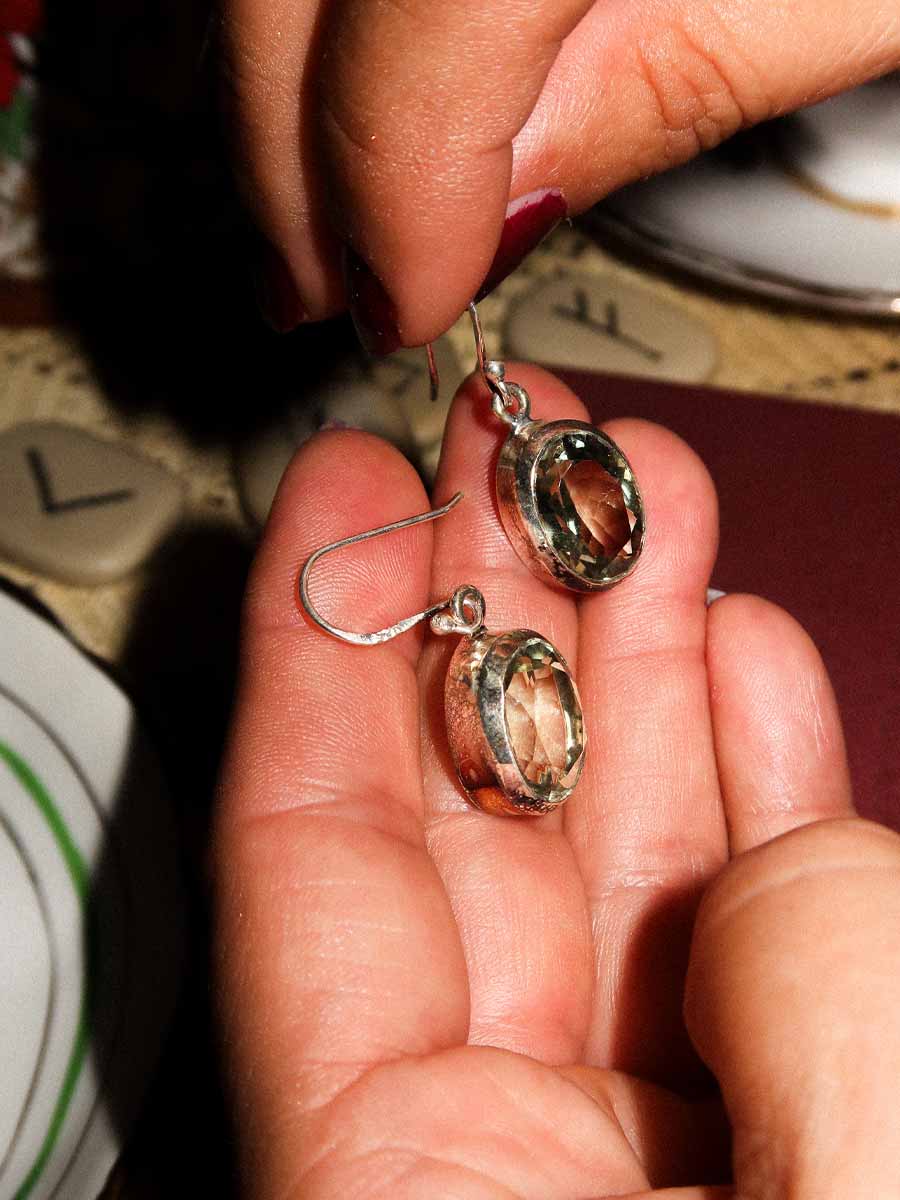 Ivy Earrings | Green Amethyst image 1