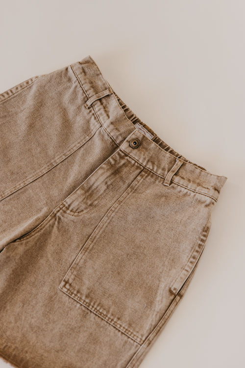 Ottway | Overland Shorts - Washed Brown Denim